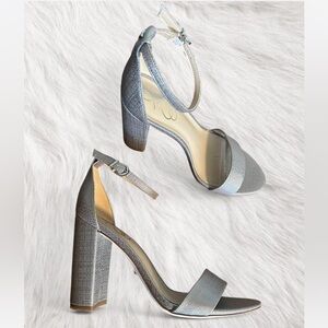 Sam Edelman silver Yaro block Heel sandal size 8